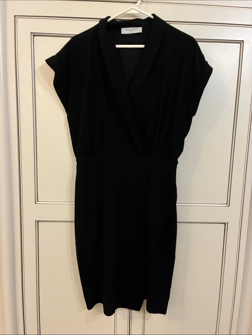 MM.LaFleur Black Faux-Wrap Midi Dress